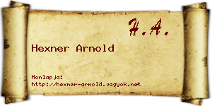 Hexner Arnold névjegykártya